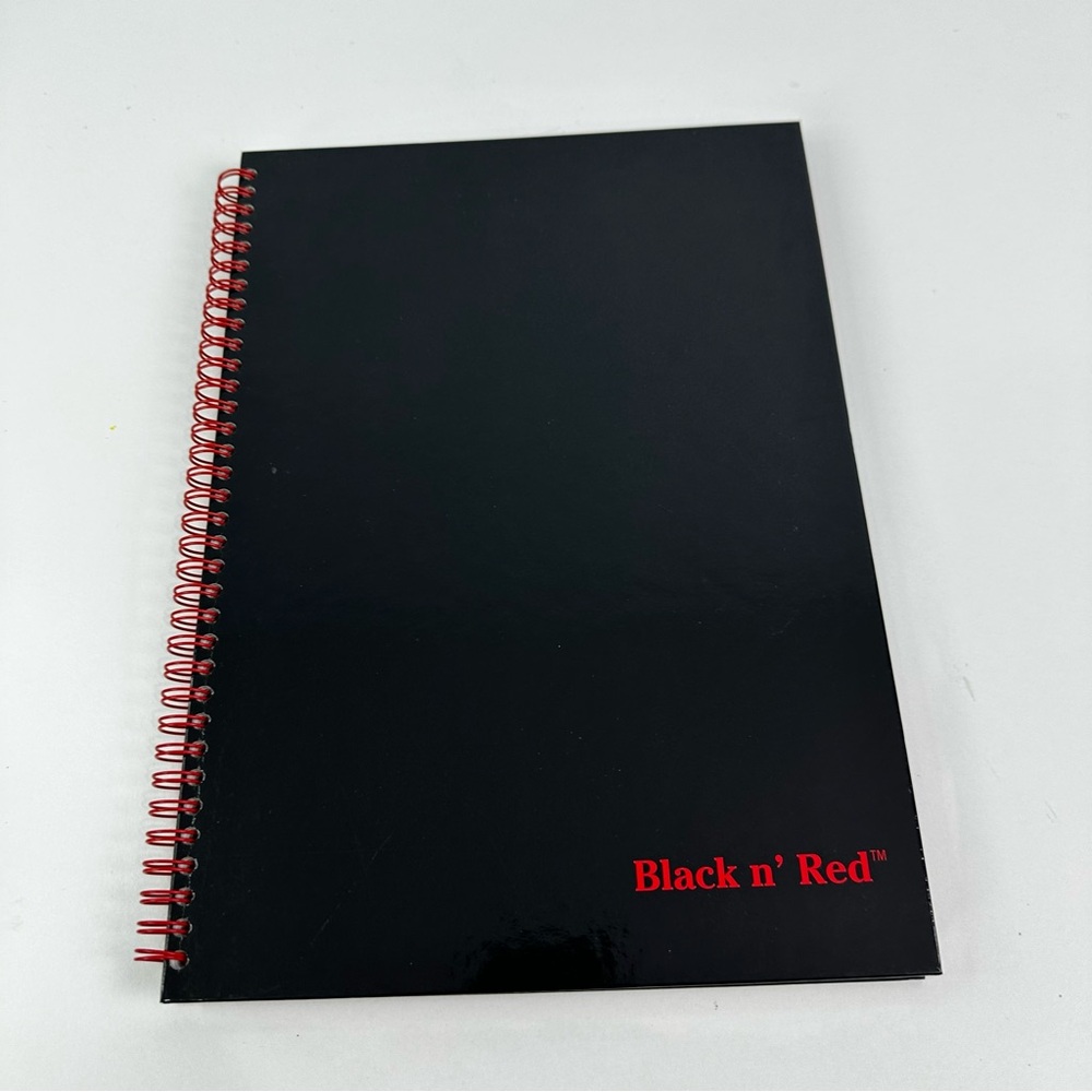 Black N Red Spiral Hard Cover Notebook